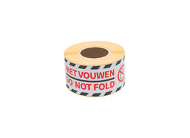Waarschuwingsetiket Rillprint do not fold 46x125mm wit 250 stuks