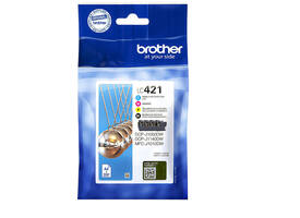 Inktcartridge Brother LC-421 zwart + 3 kleuren