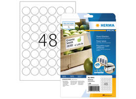 Etiket HERMA Power 10915 rond 30mm wit 1200 stuks
