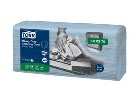 Reinigingsdoek Tork W4 Premium Heavy-Duty gevouwen 1-laags 4x105 vel blauw 530279