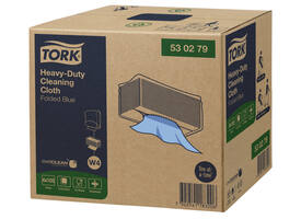 Reinigingsdoek Tork W4 Premium Heavy-Duty gevouwen 1-laags 4x105 vel blauw 530279