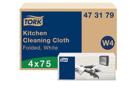 Reinigingsdoek Tork W4 Premium gevouwen 1-laags 4x75 vel wit 473179