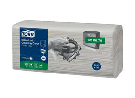 Reinigingsdoek Tork W4 Premium Industrial gevouwen 1-laags 4x120 vel grijs 520679