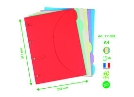 Smartfolder geperforeerde opbergmappen A4 assorti 6 stuks