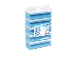 Schuurspons Cleaninq met greep 140x70x42mm blauw/wit 5 stuks