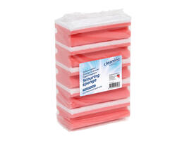 Schuurspons Cleaninq met greep 140x70x42mm rood/wit 5 stuks