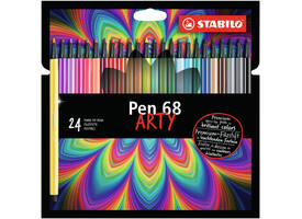 Viltstift STABILO Pen 68/24 Arty medium assorti etui à 24 stuks
