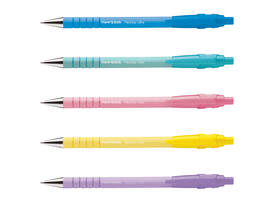 Balpen Paper Mate Flexgrip drukknop pastel schrijfkleur zwart