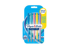 Balpen Paper Mate Flexgrip Ultra pastel medium assorti blister à 5st