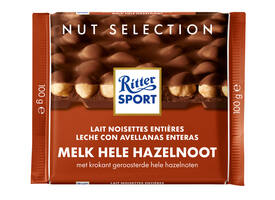 Chocolade Ritter Sport melk-hele hazelnoot 100gr