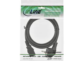 Kabel inLine STROOM C13 recht - CEE7/7 haaks 1,8 meter zwart