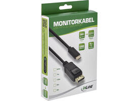 Kabel inLine USB-C Displayport 3.1 4K M/M 2 meter zwart