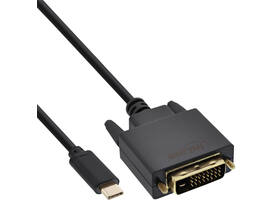 Kabel inLine USB-C DVI 24+1 3.1 1080P M/M 2 meter zwart