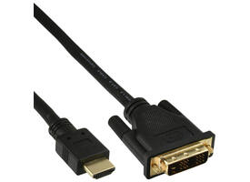 Kabel inLine HDMI DVI 18+1 pin M/M 2 meter zwart