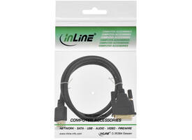 Kabel inLine HDMI DVI 18+1 pin M/M 2 meter zwart