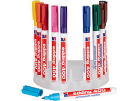 Viltstift edding 400 rond 1mm met houder assorti set à 10 stuks