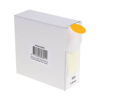 Etiket rillprint 25mm 500st op rol fluor oranje