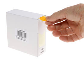 Etiket rillprint 25mm 500st op rol fluor oranje