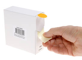 Etiket rillprint 25mm 500st op rol fluor oranje