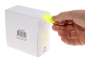 Etiket rillprint 35mm 500st op rol fluor geel