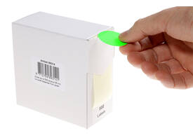 Etiket rillprint 35mm 500st op rol fluor groen