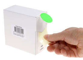 Etiket rillprint 35mm 500st op rol fluor groen