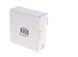 Etiket rillprint 25mm 500st op rol wit