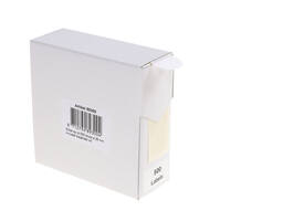 Etiket rillprint 25mm 500st op rol wit