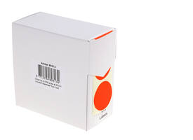 Etiket rillprint 35mm 500st op rol fluor rood