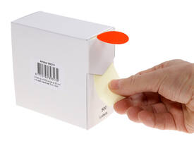 Etiket rillprint 35mm 500st op rol fluor rood