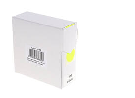 Etiket rillprint 25mm 500st op rol fluor geel