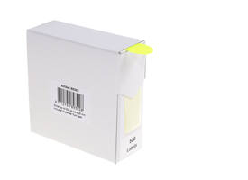 Etiket rillprint 25mm 500st op rol fluor geel