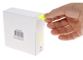 Etiket rillprint 25mm 500st op rol fluor geel