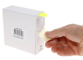 Etiket rillprint 25mm 500st op rol fluor geel