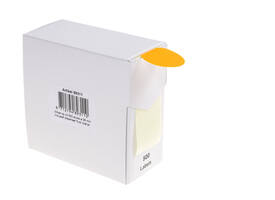 Etiket rillprint 35mm 500st op rol fluor oranje