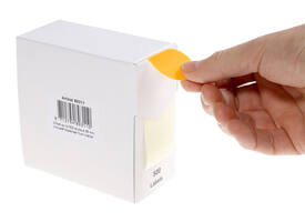 Etiket rillprint 35mm 500st op rol fluor oranje