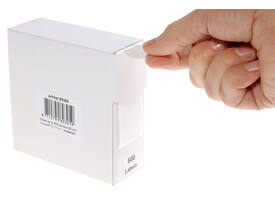 Etiket rillprint 25mm 500st op rol transparant