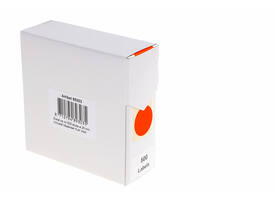 Etiket rillprint 25mm 500st op rol fluor rood