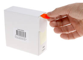 Etiket rillprint 25mm 500st op rol fluor rood