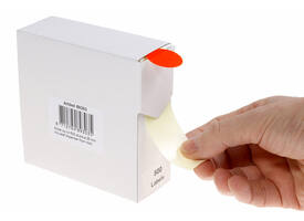 Etiket rillprint 25mm 500st op rol fluor rood