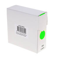 Etiket rillprint 25mm 500st op rol fluor groen