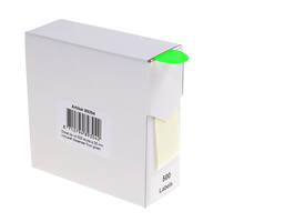 Etiket rillprint 25mm 500st op rol fluor groen