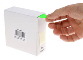 Etiket rillprint 25mm 500st op rol fluor groen