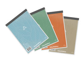 Schrijfblok Aurora A5 lijn 100 vel 60gr assorti