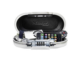 Draagbare kluis MasterLock Safe space met combinatieslot en kabel wit