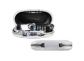 Draagbare kluis MasterLock Safe space met combinatieslot en kabel wit