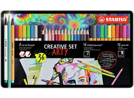 Creative set STABILO 87/3193 Arty assorti metalen etui à 36 stuks