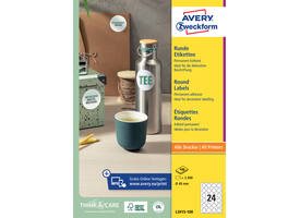Etiket Avery L3415 rond 40mm wit 2400 stuks