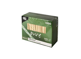 Roerstaafje Papstar 110x3mm bamboe 1000 stuks