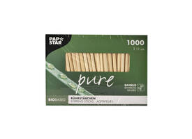 Roerstaafje Papstar 110x3mm bamboe 1000 stuks